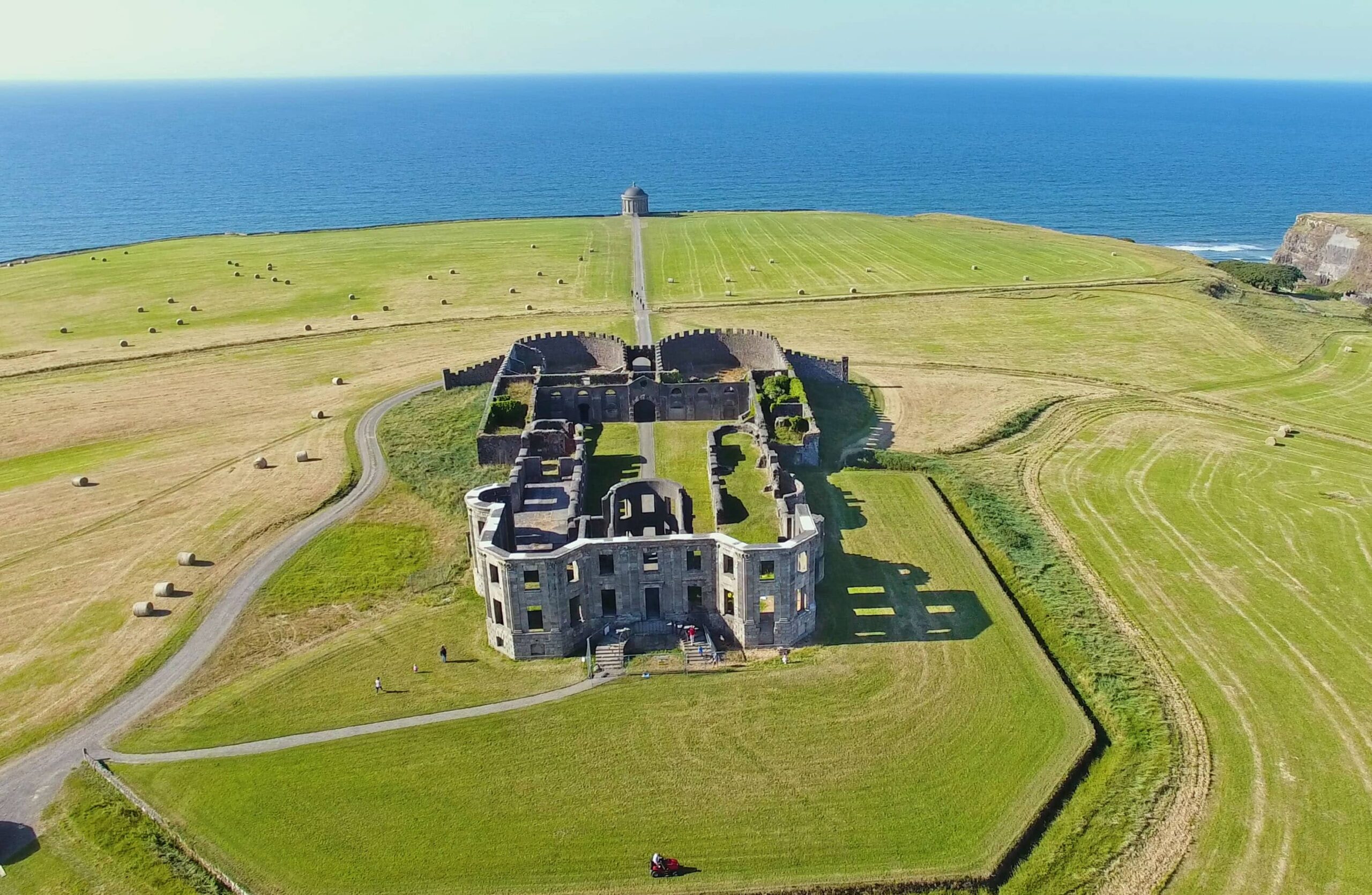 Downhill Demesne Mussenden temple and Downhill House from the air