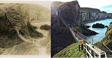 Old and New Carrick A Rede Ropebridge (1)